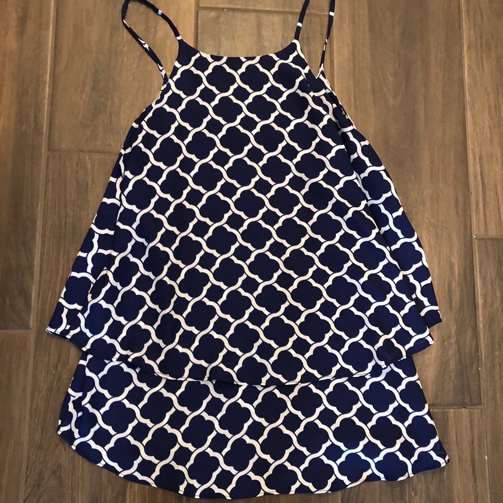 Navy Blue Tank Blouse